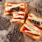 Easy Mummy Pizza Sandwich for Halloween Lunchboxes