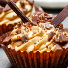 Vegan Chocolate Toffee Cupcakes with Toffee Icing
