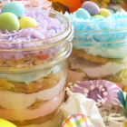 M&M's® Sugar Cookie Cake in a Jar & How to Upcycle a Diaper Box into an Easter Basket