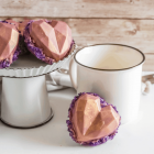 Lavender Hot Cocoa Bombs in Cute Diamond Heart