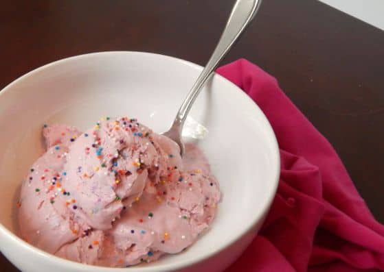 easy dairy-free cake batter ice cream recipe feature