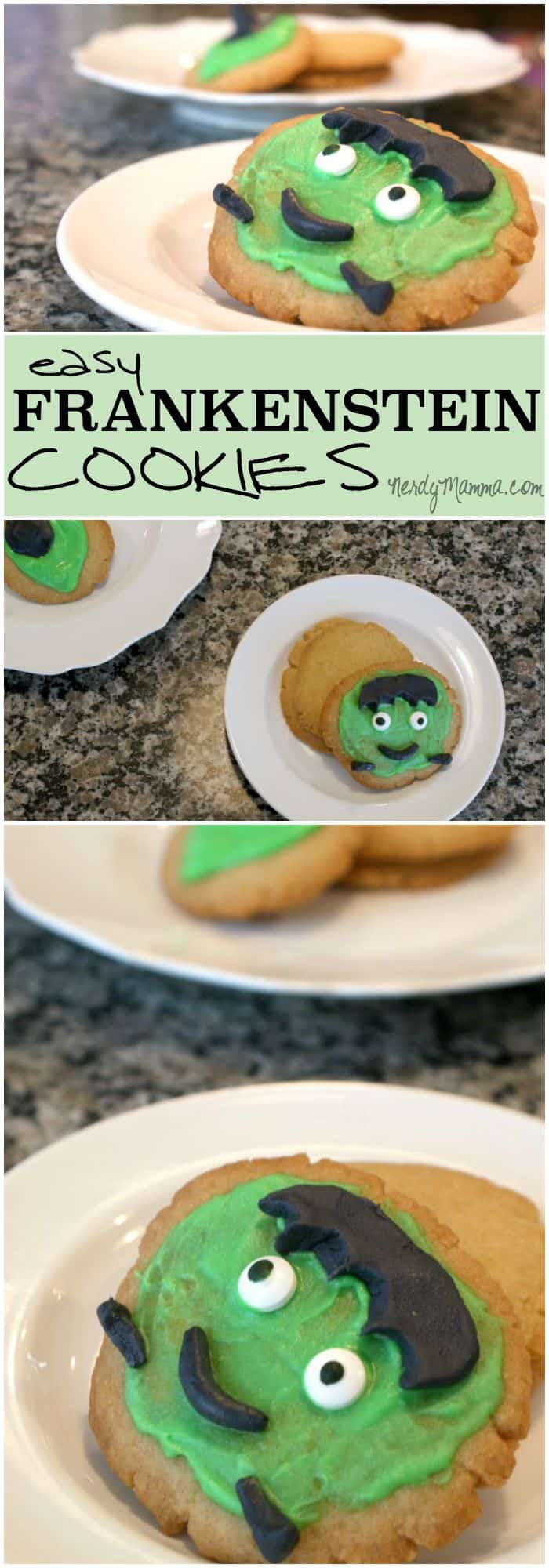 My whole family had fun decorating these silly frankenstein cookies for halloween.