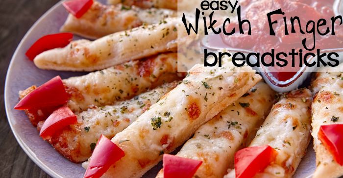 easy witch's finger breadstick snacks fb