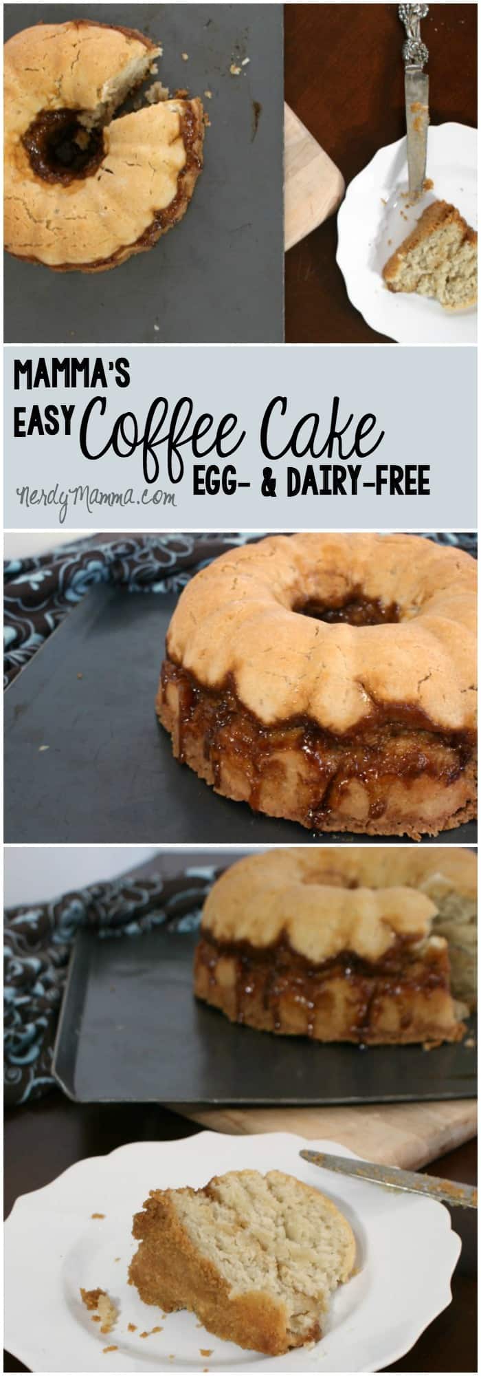 I can't believe how easy this coffee cake was to make and, get this, it's eggless and dairy-free! LOVE!
