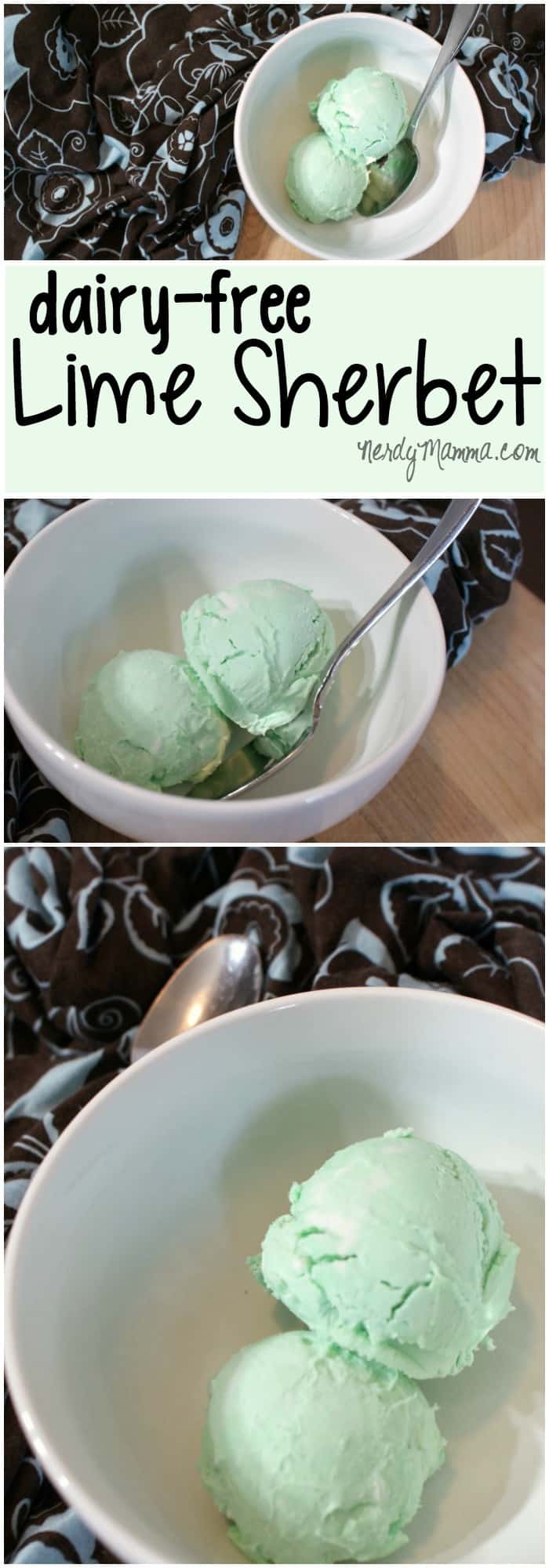 This dairy-free lime sherbet recipe is so mouthwateringly awesome. I could eat a gallon...
