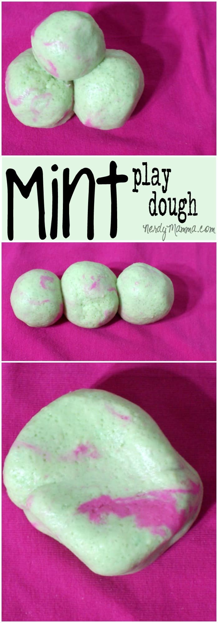 This minty play dough is so fun to make. Smells wonderful and the kids love to play with it...awesome all the way around.