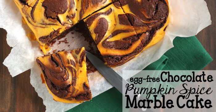 easy egg-free pumpkin spice marbled brownies fb