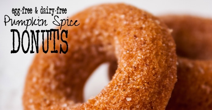 egg-free and dairy-free pumpkin spice doughnuts fb