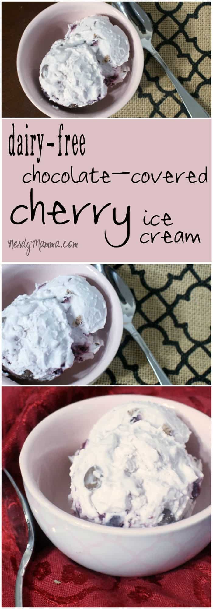 This dairy-free chocolate covered cherry ice cream is like a decadent little hug on a hard day. I love this creamy goodness...