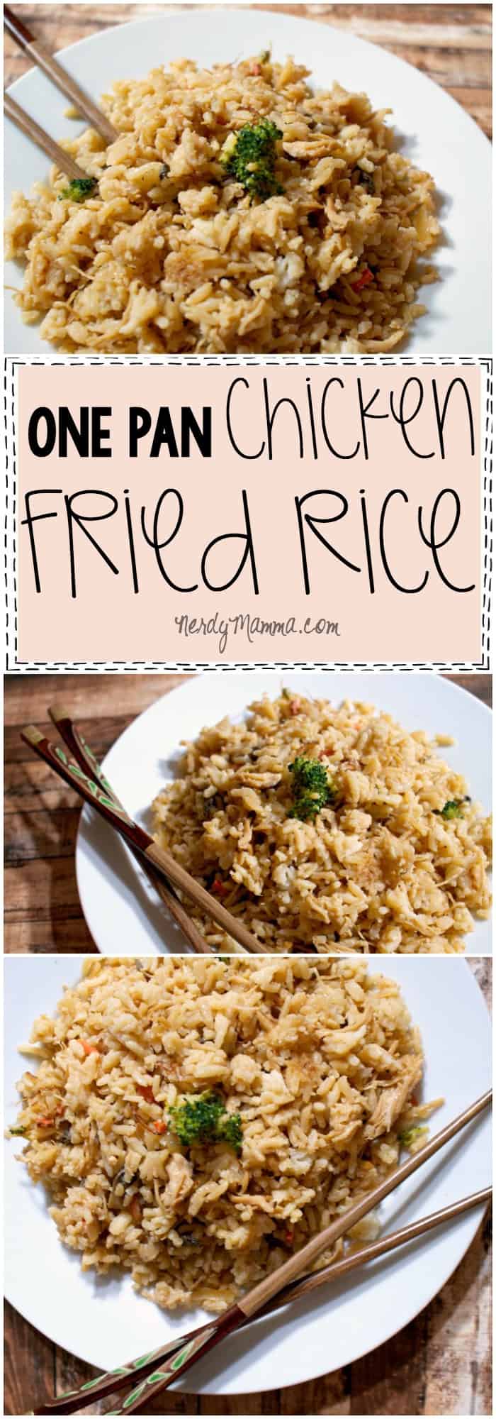 I absolutely LOVE this recipe for One Pan Chicken Fried Rice. So fast and my family thinks it's just like take-out! LOL!