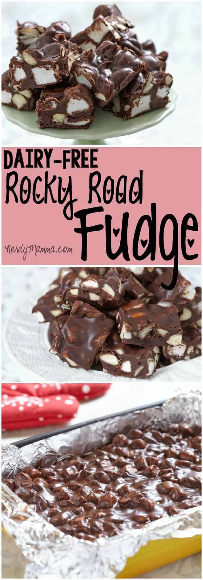I cannot believe this awesome recipe for dairy-free rocky road fudge. I mean, fudge without dairy...how awesome is that!