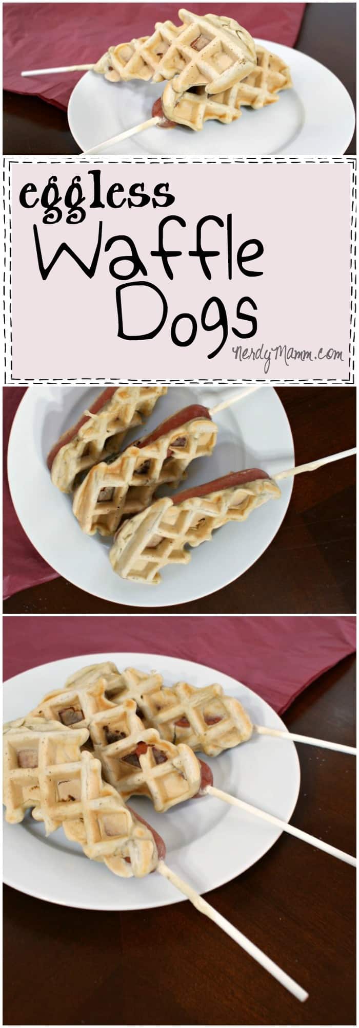 Oh, I just LOVE this eggless, dairy-free, sugar-free Waffle Dog recipe. It's like a corn dog, but NOT. Love this so much. And so do my kids.