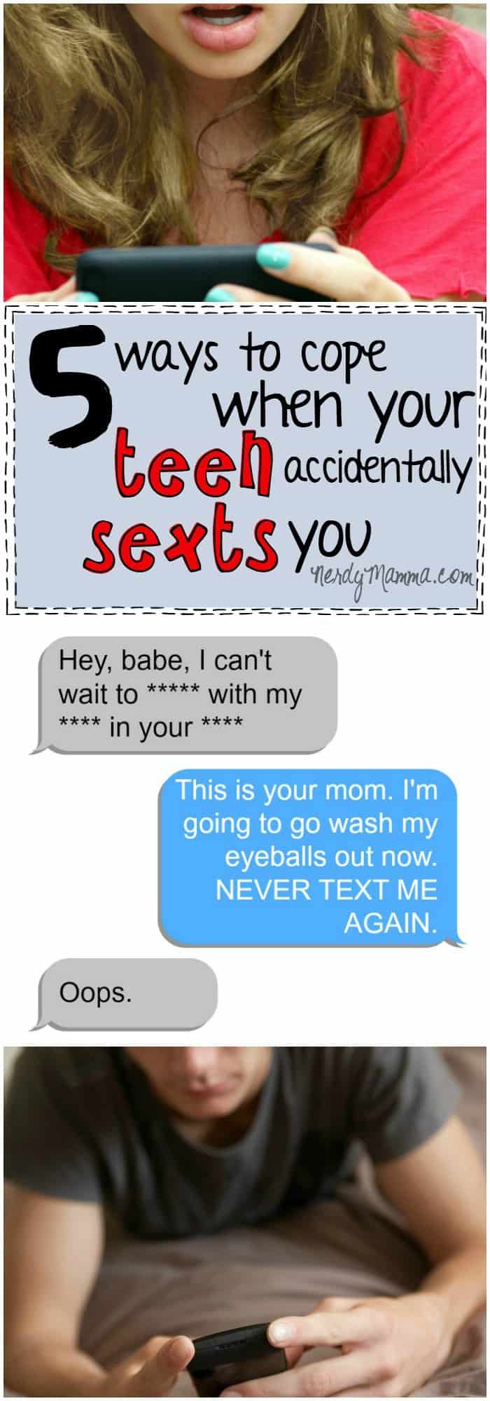 Oh no! This is the FUNNIEST set of ways to react if your teen son accidentally stexts you...Even the idea! But still! LOL!