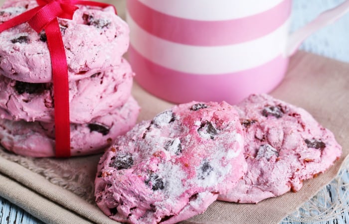gluten free and vegan pink velvet cookies feature