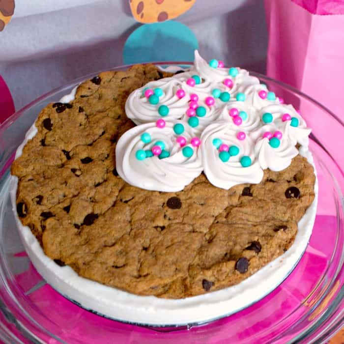 gluten-free ice cream cake with cookie sq