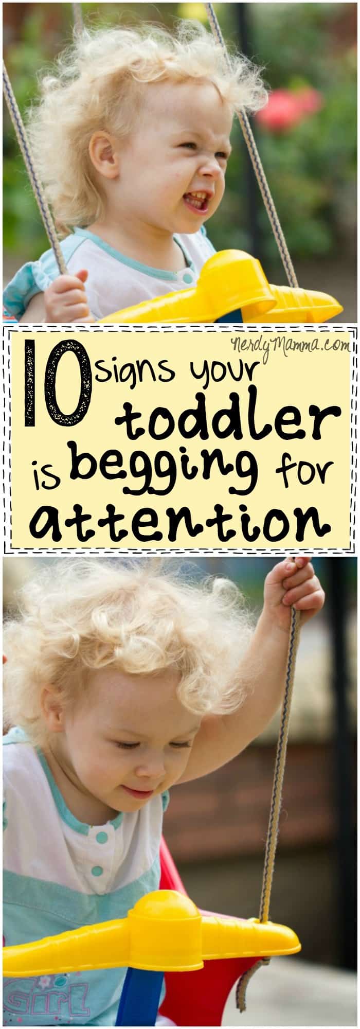 This is funny, but totally hits the nail on the head. I just love these 10 signs your toddler is begging for attention.