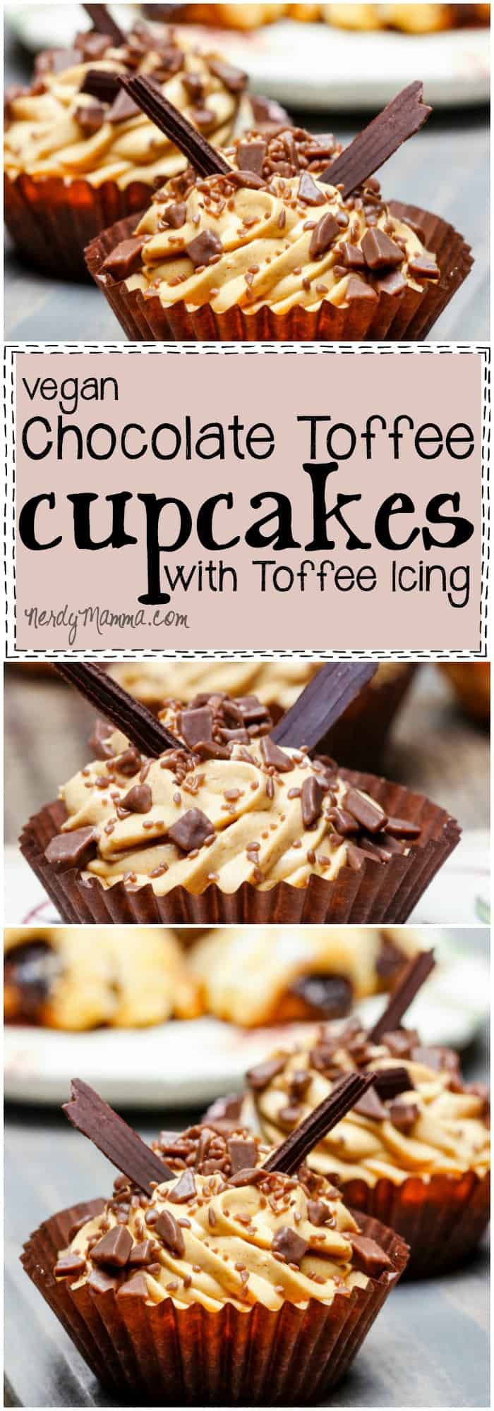 This recipe for Vegan Chocolate Toffee Cupcakes with Toffee Icing sounds so good. It's easy enough that anyone could make it...I love this idea!