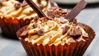 Vegan Chocolate Toffee Cupcakes with Toffee Icing feature