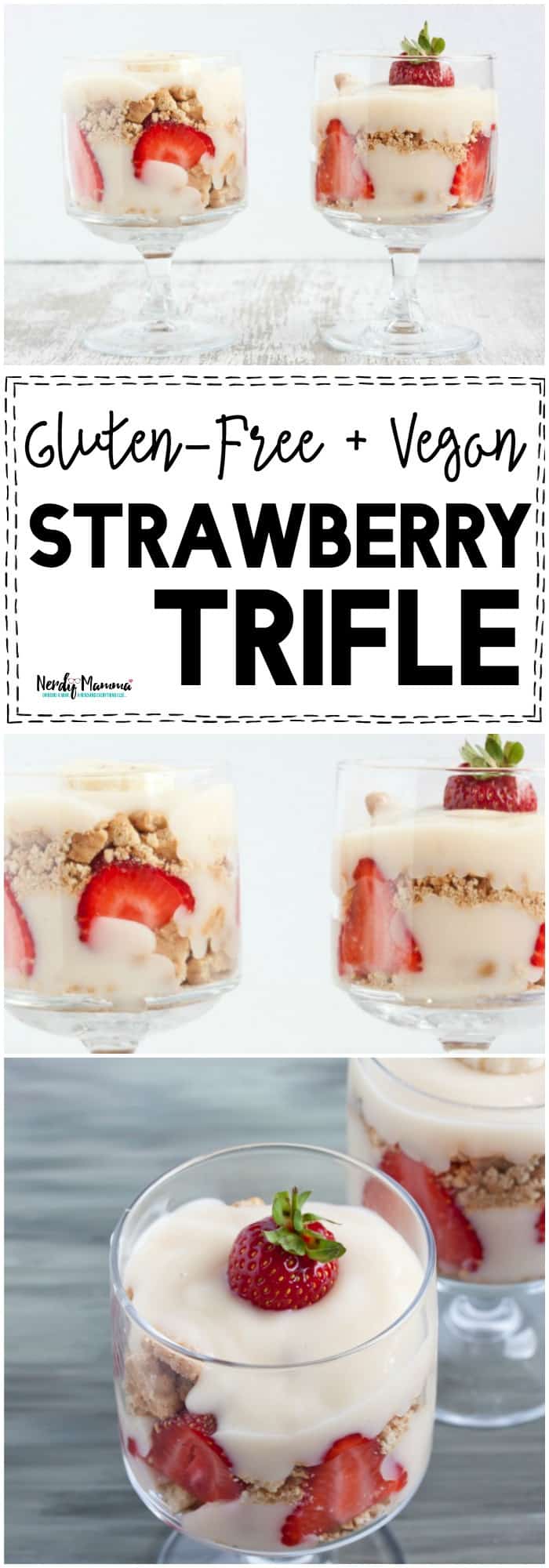 I cannot wait to make this easy gluten-free and vegan strawberry trifle. I mean YUM!