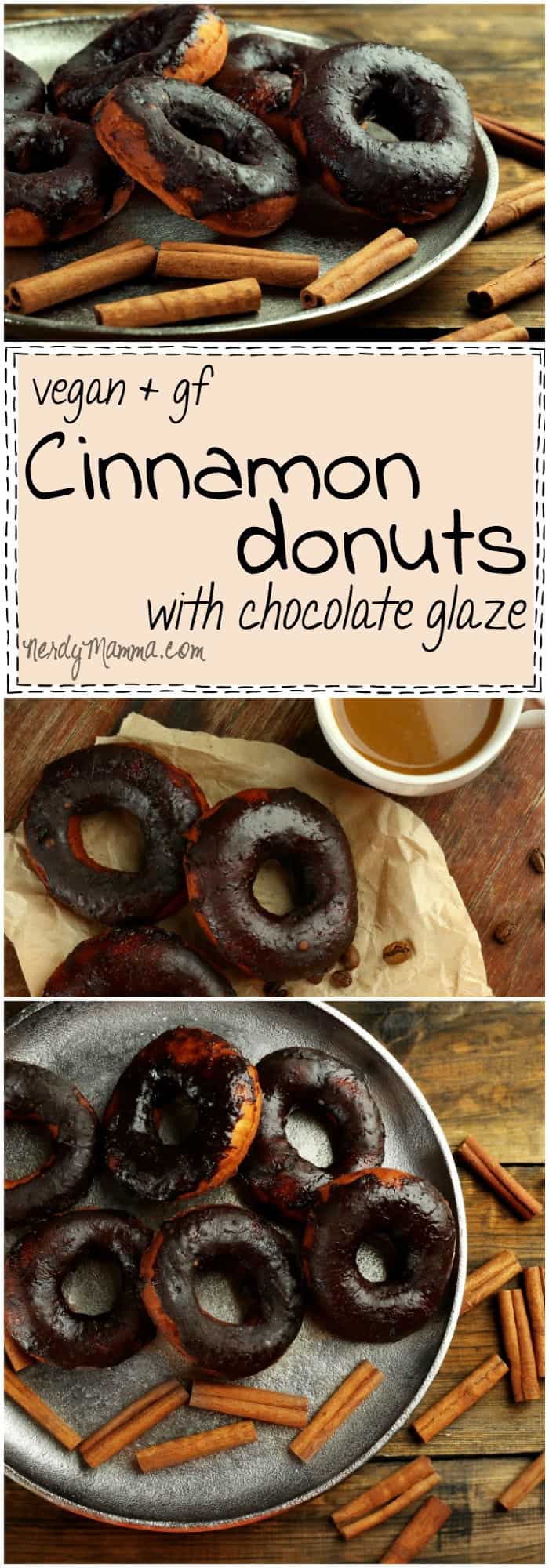 I love this recipe for vegan and gluten-free cinnamon donuts (with a chocolate glaze that looks soooo yummy!). I think I'll be making these this weekend.