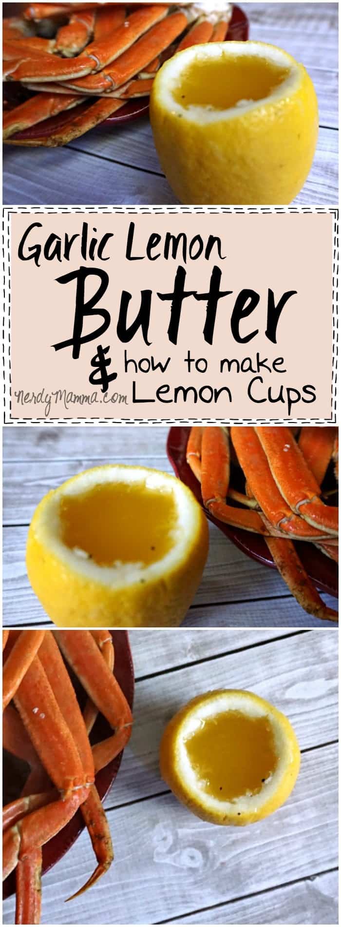 This recipe for garlic lemon butter is genius...and the lemon cups--why didn't I think of that!