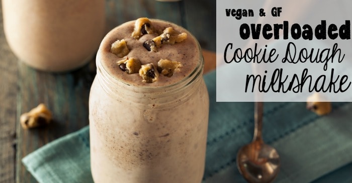 vegan and gluten-free overloaded cookie dough milkshake fb