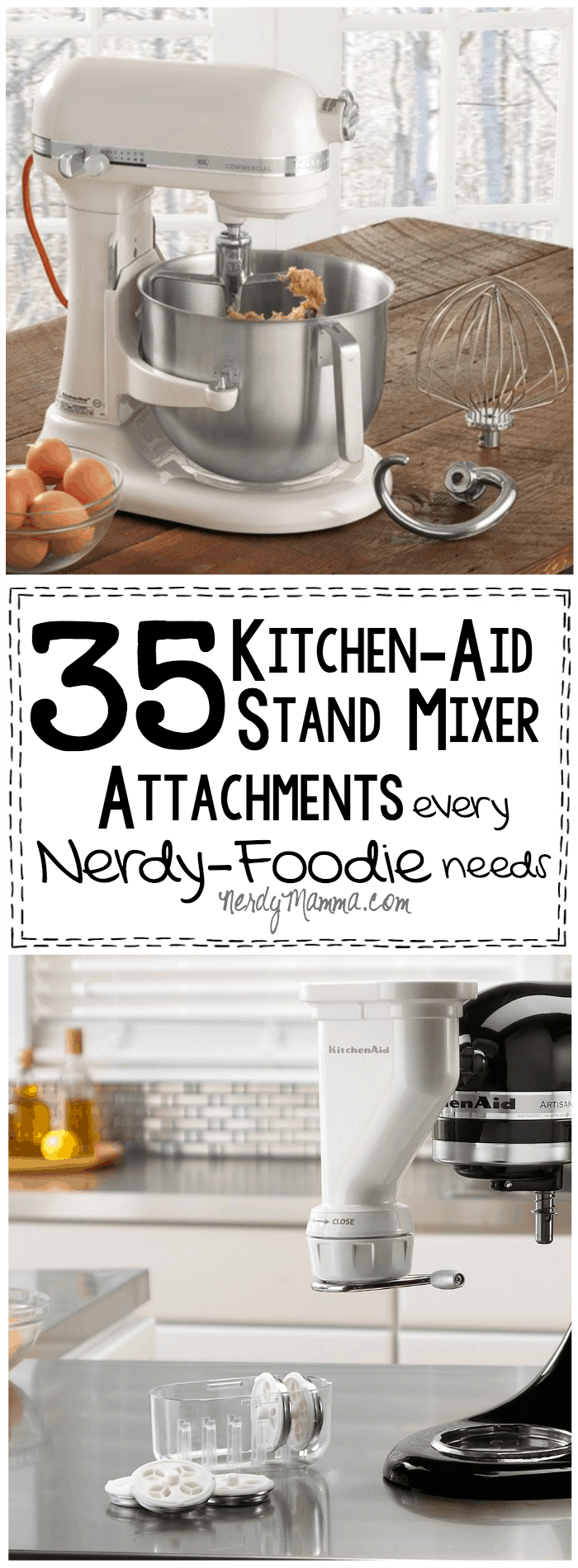 I love these 35 Kitchen-Aid Stand Mixer Attachments--what a great gift idea for a foodie! So easy, too...you can't go wrong.