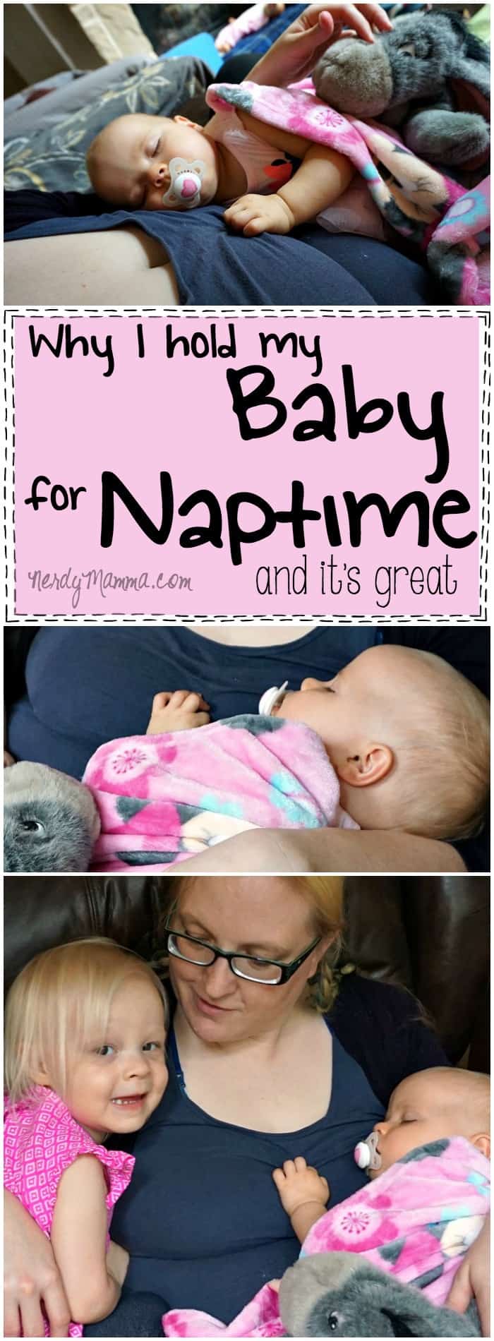I love this mom's thoughts on why she holds her baby for naptime. It's so sweet that she's cuddling for all the right reasons.