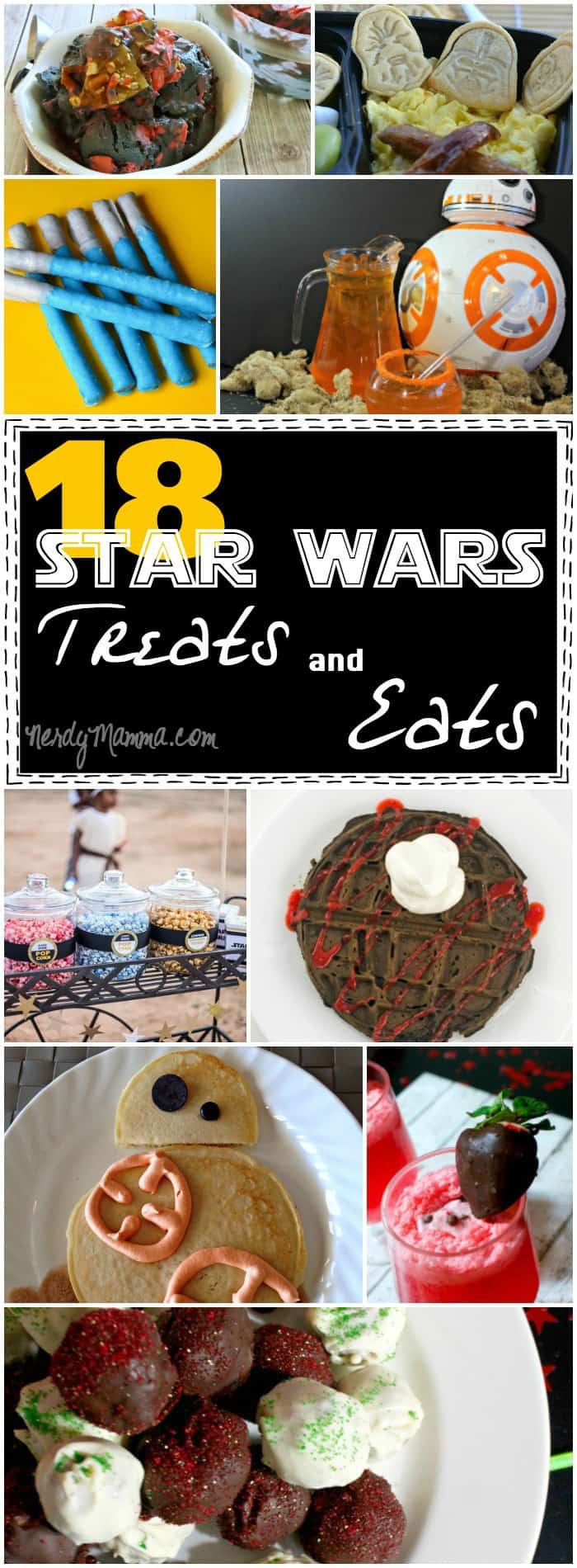This roundup of 18 Star Wars Treats and Eats has SO MANY awesome ideas! I love that there's a little something for every meal.