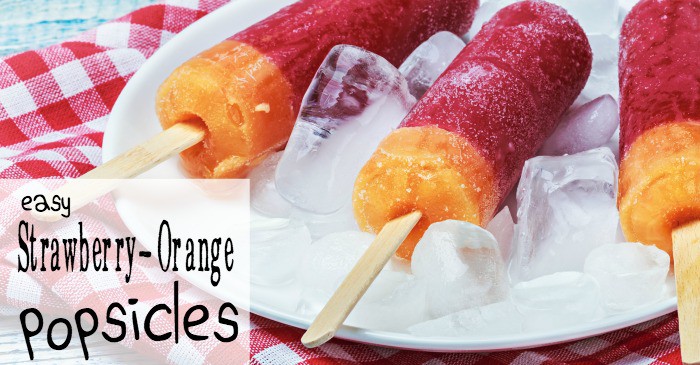 easy strawberry-orange popsicles fb