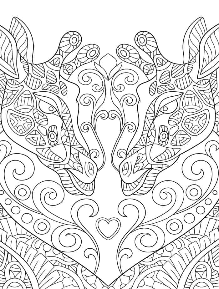 giraffe coloring page you can print for free