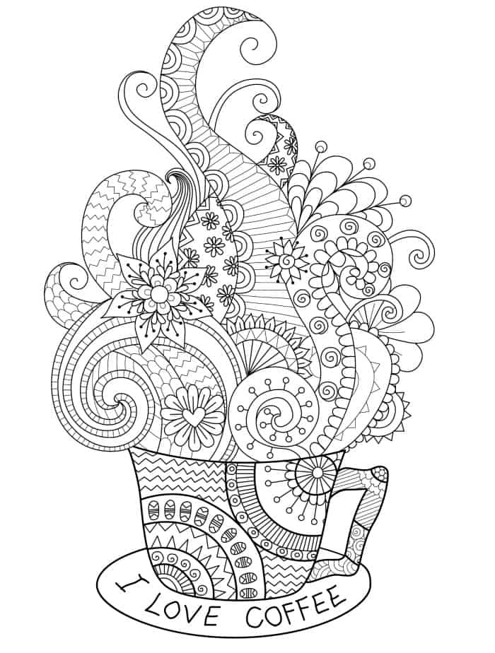 i love coffee adult coloring page you can print for free