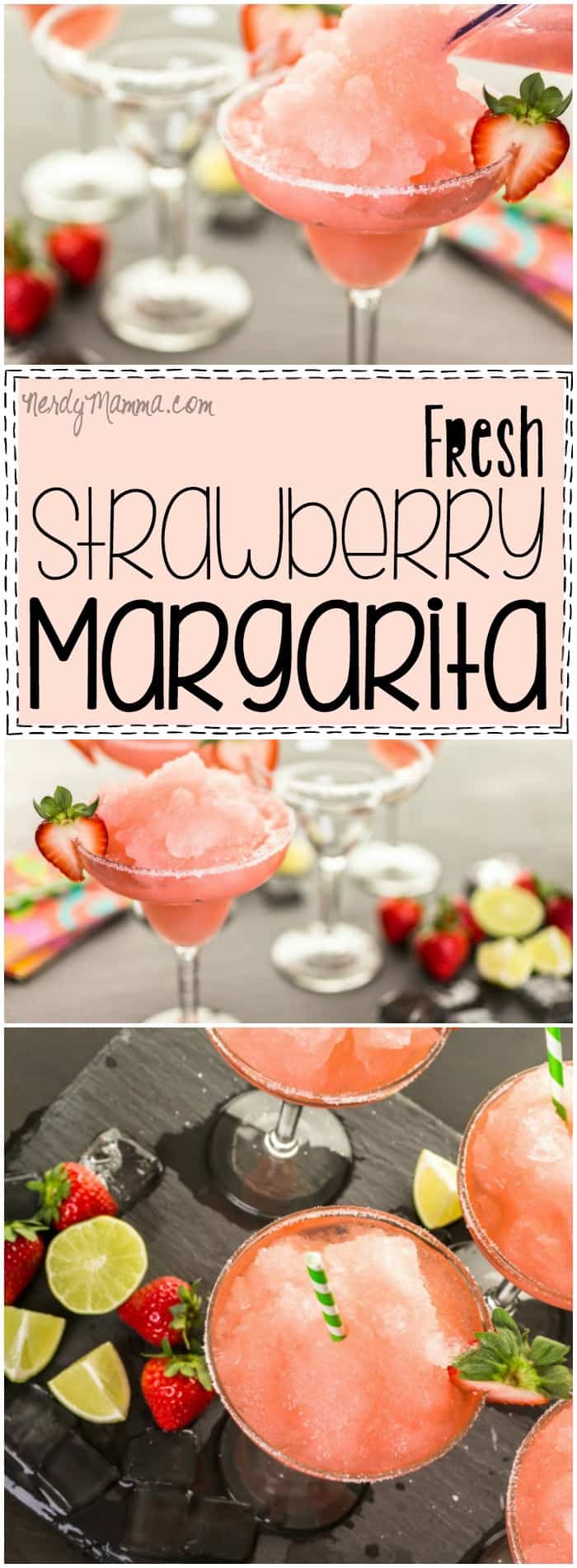 Have you ever had a margarita made from fresh strawberries Me neither! I can't wait to try this recipe, though! Definitely saving this pin!