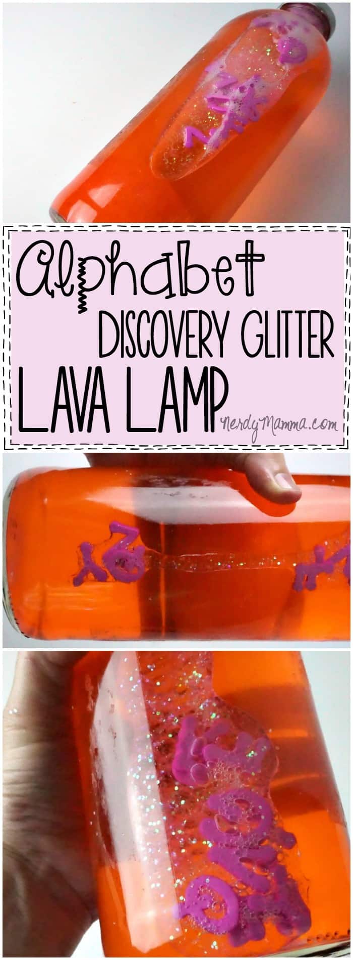 I absolutely love this alphabet discovery glitter lava lamp. !t's so cute--and what a fun way for kiddos to get familiar with the abc's!