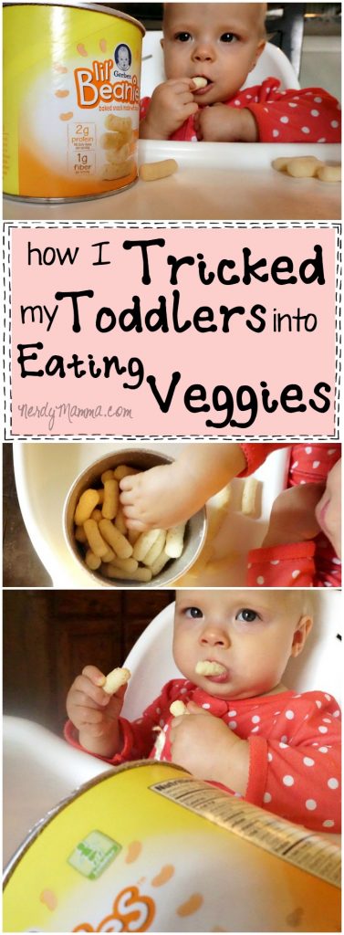 I love this mom. She's hilarious--tricking her toddler into eating veggies. Just clever. LOL!