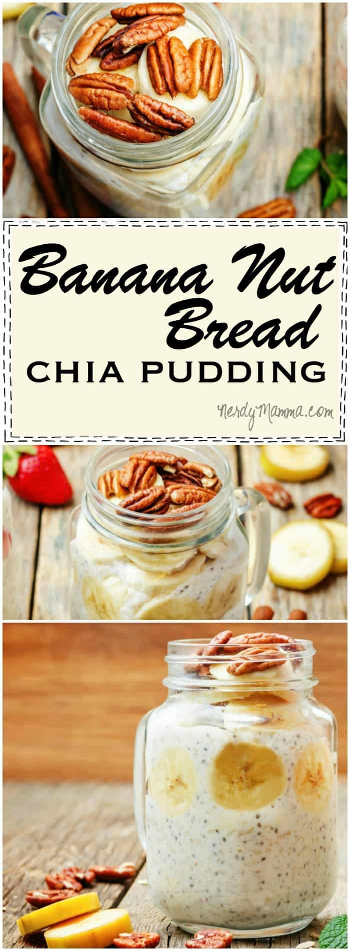 OMG! This recipe for banana nut bread chia breakfast pudding...it sounds so good. Definitely pinning so I can make it next week
