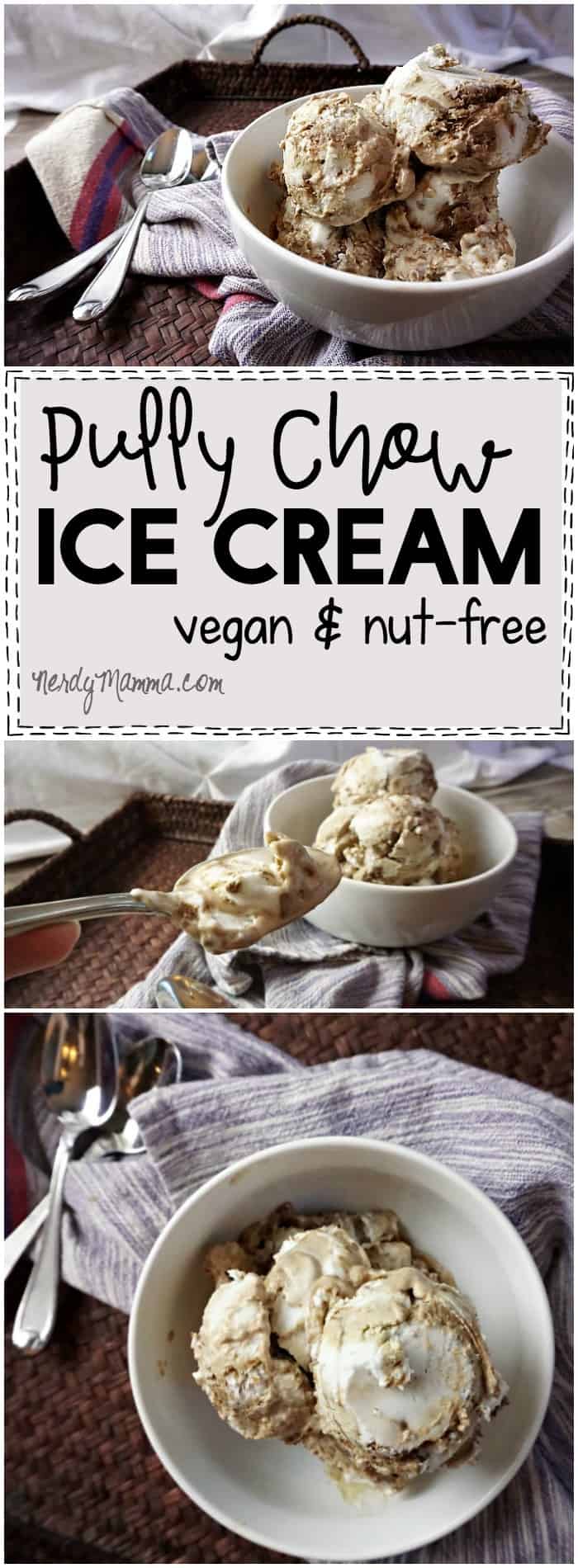 I love how easy this dairy-free ice cream recipe is--and it's flavored like Puppy Chow! SO. AWESOME.