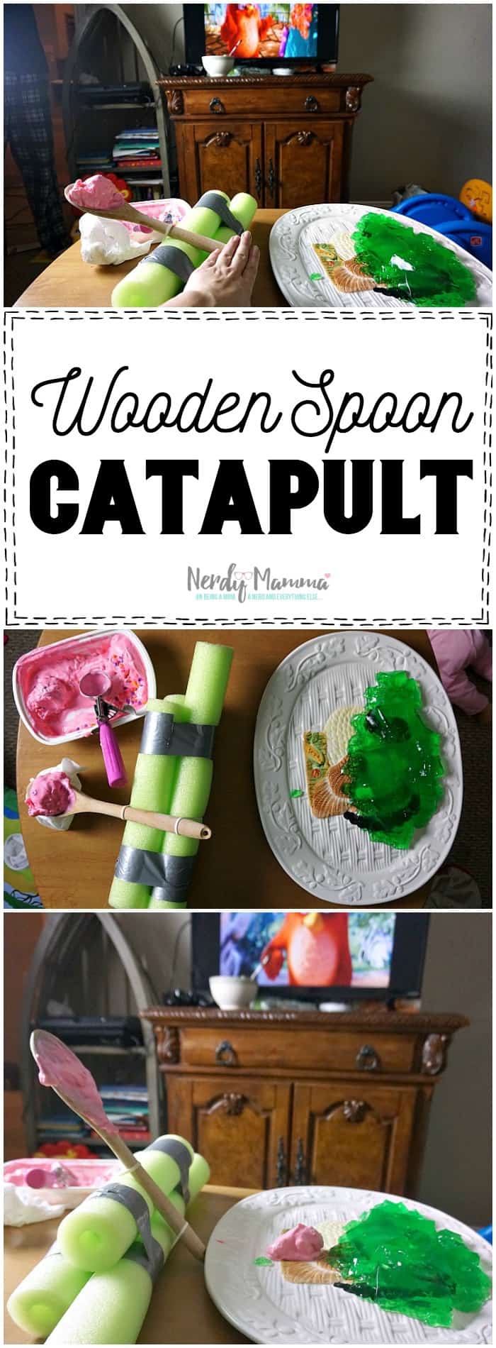 I love this tutorial for this incredibly simple DIY wooden spoon catapult. It's perfect for playing Angry Birds with the kids!