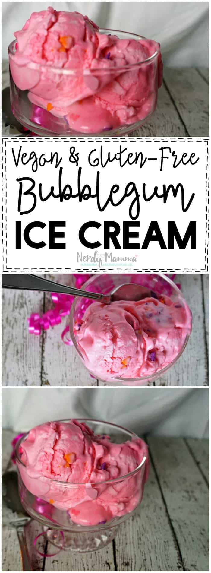 OMG! I love this Vegan and Gluten-Free Bubblegum Ice Cream! So easy and PERFECT.