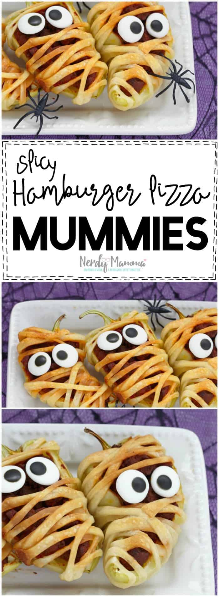 OOOH! I love this recipe for Spicy Hamburger Pizza Mummies! So cute...and SO easy! LOL!