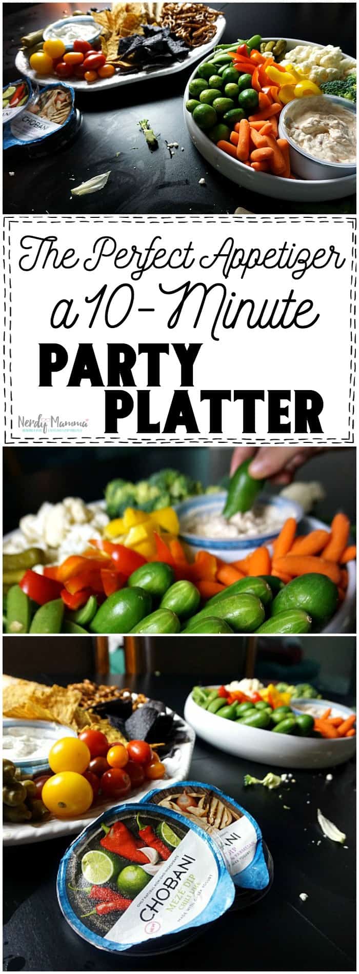 I love this easy and fast tutorial for how to make a party platter appetizer for a big group in just 10 mintues! So simple!