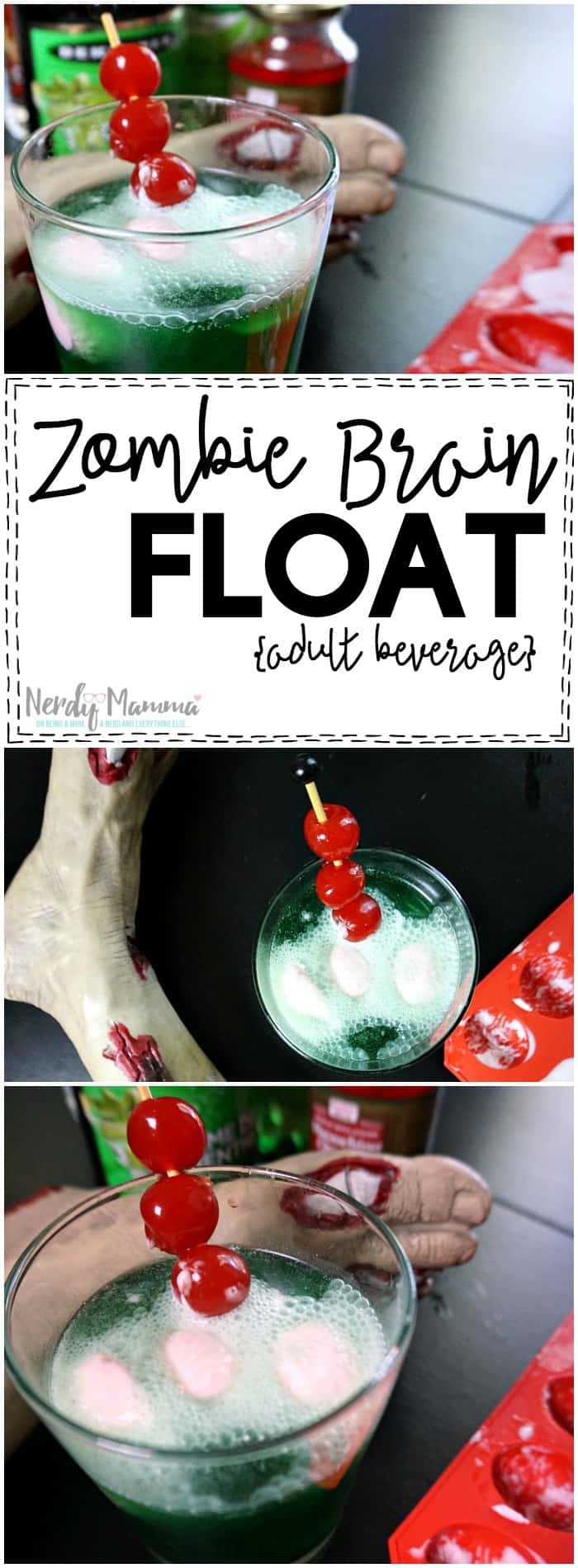 OMG! I love this recipe for this adult Zombie Brain Float SO MUCH! It's so funny. And sounds so easy (and tasty). I have to try it.