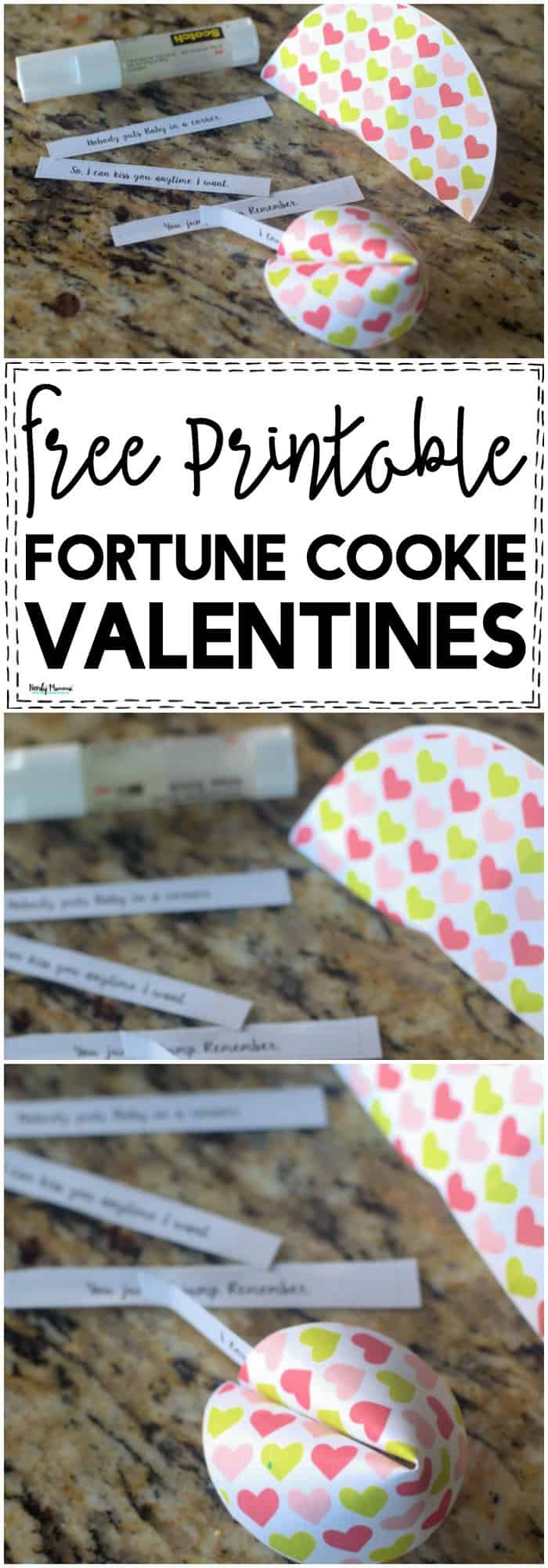 OMG! These free printable valentines look like fortune cookies and they’re TOTES ADORBS! Plus they include movie trivia. Nerdy Valentine HEAVEN!