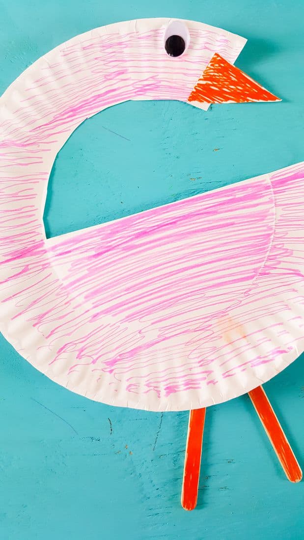 Flamingo Paper Plate Craft