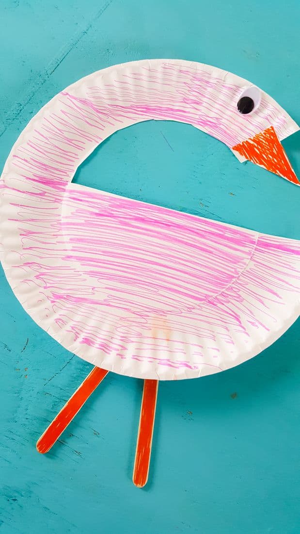 Flamingo Paper Plate Craft