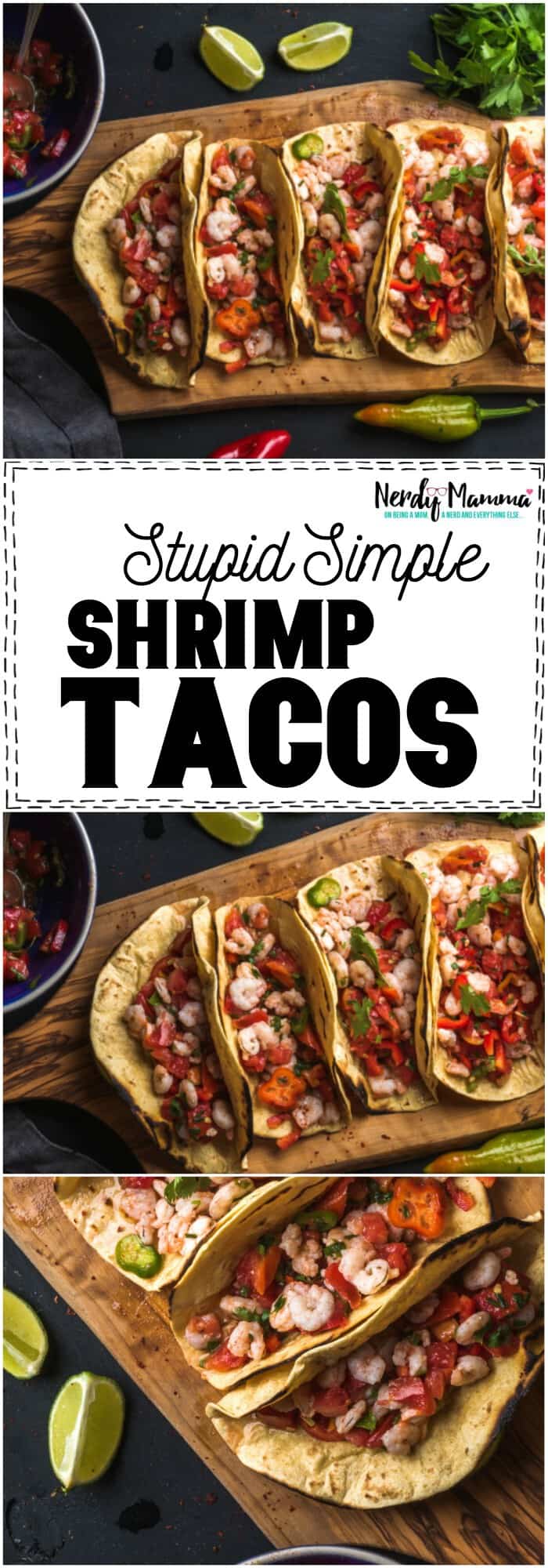 OMG! This Stupid Simple Shrimp Taco recipe is so ridiculously easy. SO FAST! #shirimp #easy #recipe #shrimptaco #mexicanfood #simpleshrimptaco