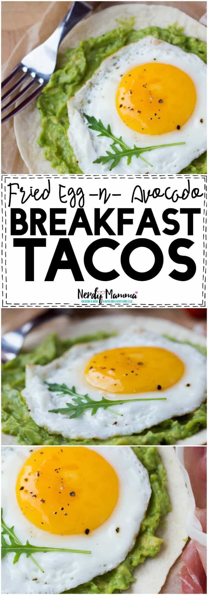 This is the simplest recipe for Fried Egg and Avocado Breakfast Tacos. So yummy! #breakfast #easy #taco #tacorecipe #recipe #breakfastrecipe #breakfasttacorecipe