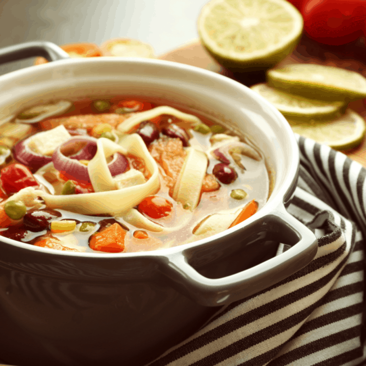 This Instant Pot Chicken Tortilla Soup is easily one of my favorite recipes. EVER. #soup #mexican #chickentortilla #chickentortillasoup #recipe #mexicanrecipe #tasty