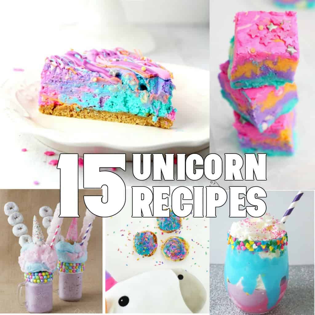 OMG! These 15 Unicorn Recipes are TO DIE FOR. I can't wait to try them all. #unicorn #recipe #fun #spring #summer #party #unicornrecipe #roundup