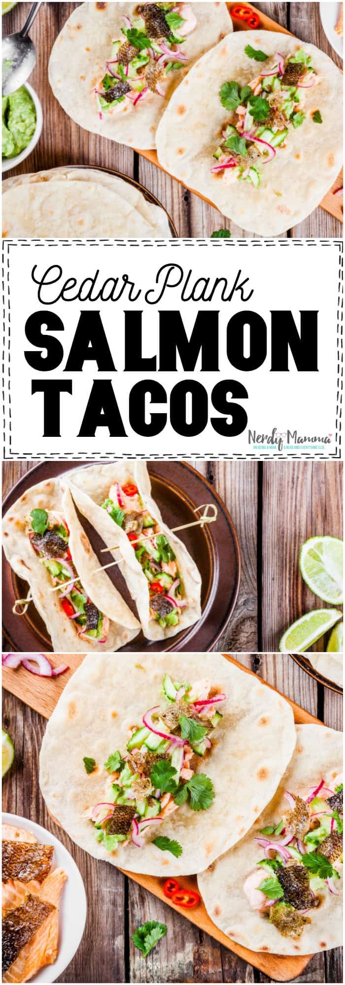 Oh, this recipe for Cedar Plank Salmon Tacos sounds so easy. I can't wait to try it! #recipe #salmon #grill #grilling #recipe #taco #mexican #texmex